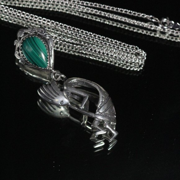 LIBERTY EE STERLING SILVER SOUTHWEST KOKOPELLI NECKLACE - Picture 8 of 10